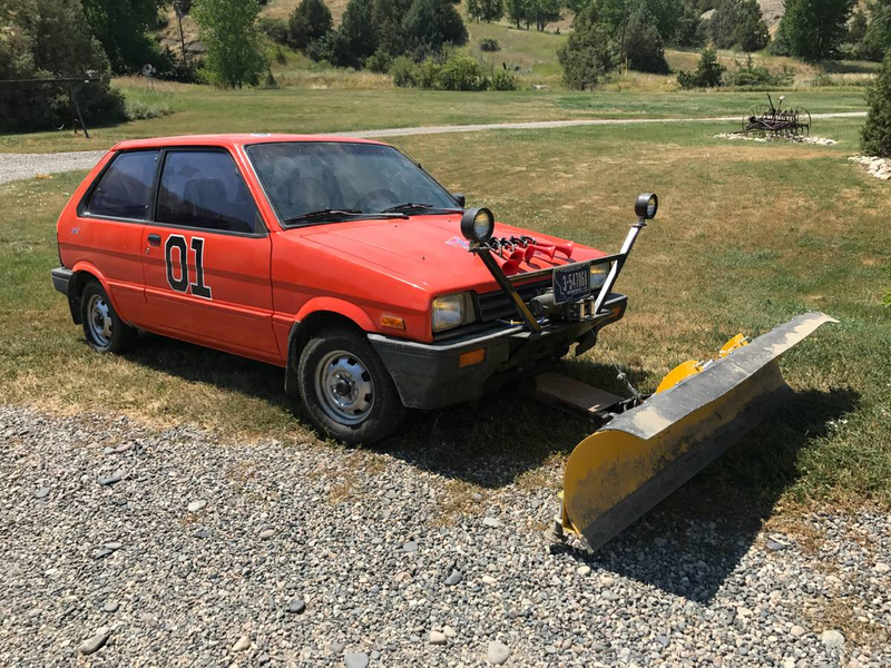 Illustration for article titled For $2,950, Would This 1988 Subaru Justy 4X4 Plow Have You Laughing At The Snow?